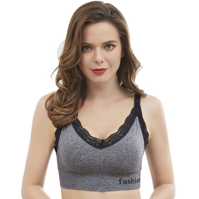 

2019 Color Cotton Lace Side Upper Opening Buckle No Steel Ring Nursing Bra Nursing Bra Pregnant Women Underwear