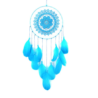 

Toponeto Handmade Lace Dream Catcher Feather Bead Hanging Decoration Ornament Gift