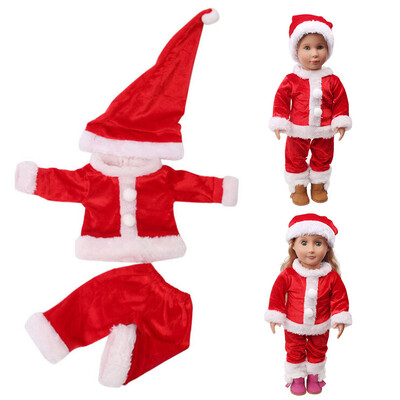 

YIWULAChirstmas Clothes Dress Hat For 18 Inch American Boy Doll Accessory Girl Toy