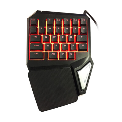 

Delux T9 Pro Professional OneSingle Hand USB Wired Esport Gaming Keyboard 29 Key LED Backlit for LOL