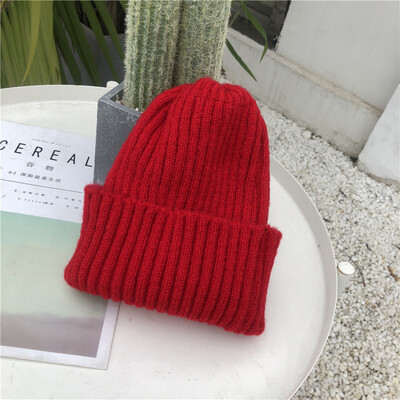 

Hat Womens Korean version wool hat autumn&winter Mohair hat outdoor warm knitting Pullover student hat wholesale