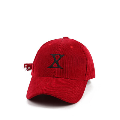 

Hat Female Autumn&Winter Corduroy Baseball Cap Korean letters embroidered duck tongue cap outdoor leisure sunshade hat tide