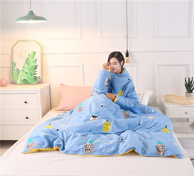 

Gobestart Winter Lazy Quilt With Sleeves Quilt Winter Warm Thickened Washed Blanket A