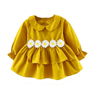 

Spring Casual Toddler Girls Cotton Long-sleeved Dresses Baby Princess Dresses 2019 New Fashion Baby Clothing Outfit 0-3Y