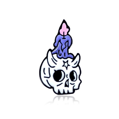 

Purple Spell Book Death Skull Candle Brooch Witch Enamel Brooch Pins Halloween Ghost Backpack Brooch Jewelry