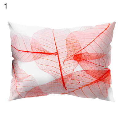 

Colorful Leaves Print Pillow Case Waist Throw Cushion Cover Bedroom Decoration