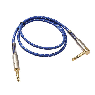 

New design 90 Degree Bend Type 635mm Stereo Male To Male Stereo Audio Keyboard Instrument Cable For Electric Guitar