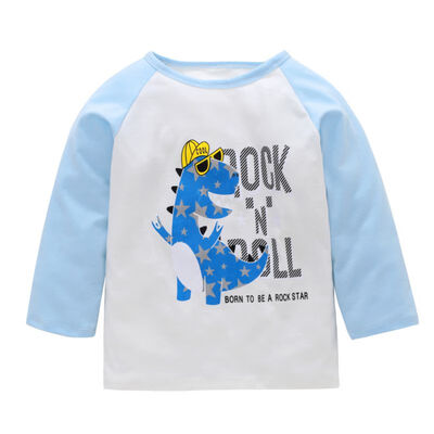 

Spring Autumn Casual Fashion Baby Boy Long Sleeve Cartoon Printing T-Shirt Kids Blouse 1pcs