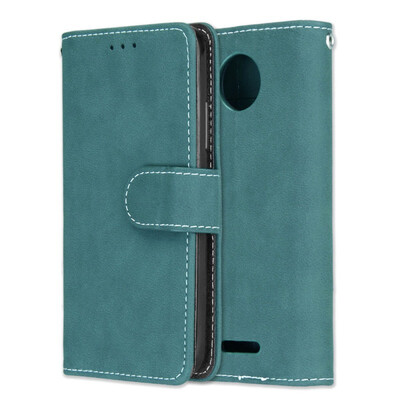 

MOONCASE Motorola Moto C Vintage Scrub 3 Card Case - Blue