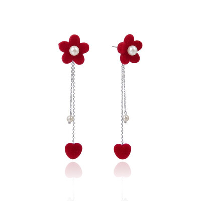 

925 sterling silver lovely bead Wool ball long style are very personality&beautiful earrings specially designed for you