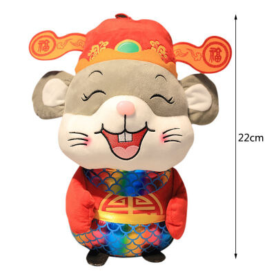 

New 2020 New Year Rat Mascot Dolls Cartoon Animals Gift 2020 Chinese New Year Zodiac Animal Mascot Toy Gifts 22cm32cm40cm