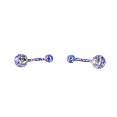 

Body Piercing Jewelry Crystal Rhinestone Floral Dangle Button Belly Navel Ring