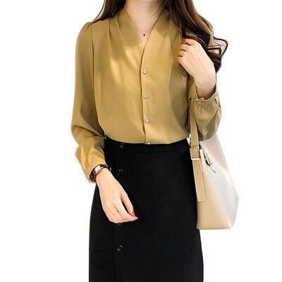 

Cotton Shirt Dark Blue Blouse Spring Autumn Blouses Shirts Women Long Sleeve Casual Tops Solid Blusas