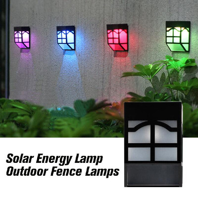 

Solar Energy Lamp Outdoor Fence Lamps Garden Waterproof Landscape Courtyard Lights Street Stair Wall Colorful Light With Three-way