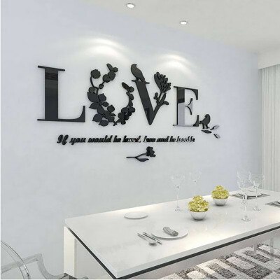 

DIY 3D Self adhesive Acrylic Wall stickers Creative Kids Favor Love Wall stickers Wallpapers Home decoration