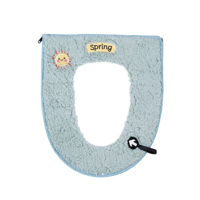 

〖Follure〗Household Winter Plush Toilet Seat Pad Toilet Seat Zipper With Handle