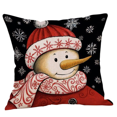 

〖Follure〗Christmas Christmas Snowman Cushion Cover Throw Pillow Case Sofa Bed Home Decor