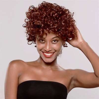 

Gobestart Black Women Natural Party Short Wave Bobo Wig Sexy Curly Wavy Synthetic Wigs