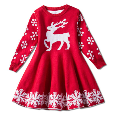 

Christmas Baby Girls Clothes Autumn Winter Baby Dress Long Sleeve Knitted Dresses Cotton Long Sleeve Toddler Dresses