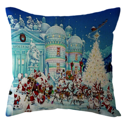 

Tailored Christmas Home Decor Office Sofa Cushion Square Throw Pillow Festive Pillowcase