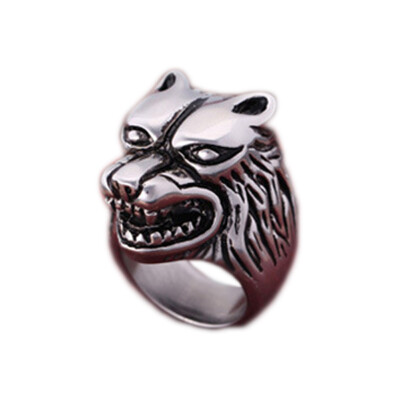 

1PC Fashion Jewelry Super Cool Wolf Rings Stainless Steel Punk Bike Ring