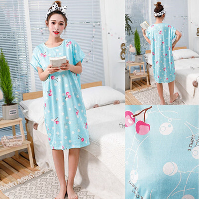 

Summer Kawaii Cartoon Nightdress Women Short Sleeve Comfy Milk Silk Nightgowns Womens Sleepdress Loose Nighty Nightwear Hot Sale