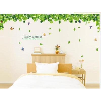 

Green leaf & Colorful Dancing Butterflies Art Sticker Room Decor decals Mural if