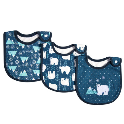 

3 Pack Baby Bibs 100 Organic Cotton Drooling Teething Feeding Bib Soft Super Absorbent With Snap Button For 0-36 Months Girls Boy