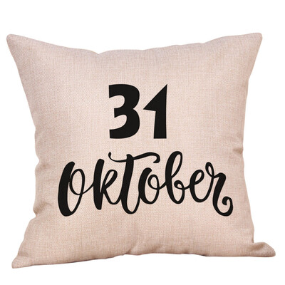 

Toponeto Happy Halloween Pillow Cases Linen Sofa Cushion Cover Home Decor