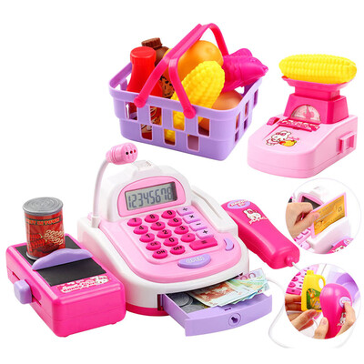 

Tailored Pretend Play Electronic Cash Register Toy Realistic Actions & Sounds With Mic PK