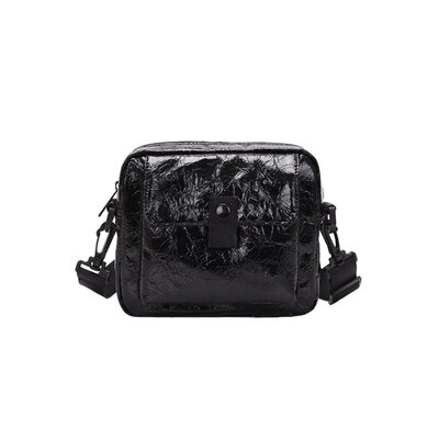 

Fashion Women Gloss Faux Leather Square Crossbody Shoulder Bag Zipper Pouch
