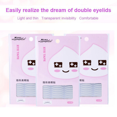 

120 Pieces Adhesive Breathable Double-fold Eyelid Paste Fiber Strip Natural Single-sided Contact Eyes Eyelid Tools