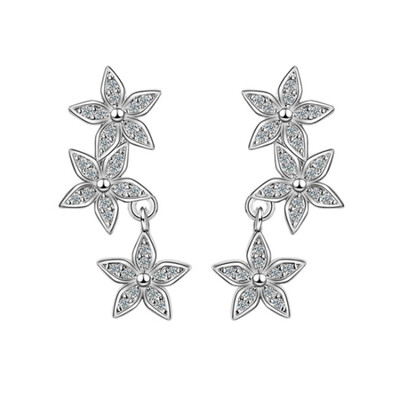 

Flower Cute Pearl Diamond Crystal Pearl Stud Lovely Earring New Fashion