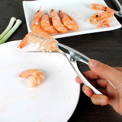 

NORBI Stainless Steel Prawn Peeler Shrimp Deveiner Peel Device Creative Kitchen Seafood Tools Kitchen Garget