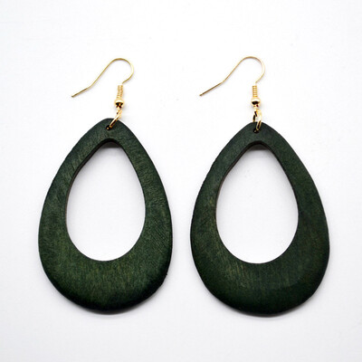 

Women Retro Wood Earrings Hollow National Style Dangle Drop Earrings Chic Jewelry 1 Pair