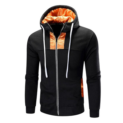 

Toponeto Men Autumn Long Sleeve Patchwork Hoodie Hooded Sweatshirt Top Tee Outwear Blouse