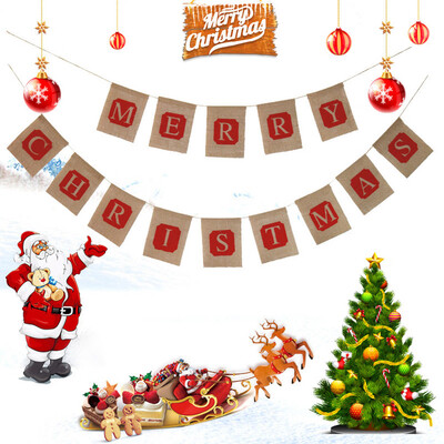 

Tailored Merry Christmas Jute Burlap Banners Christmas Banner Christmas Decoration