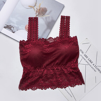 

Solid Sheer Lace Top Woman Sexy Lingerie Floral Underwear Crop Tops New Fashion Full Cup Ladies BH Bralet Bandeau Camisoles
