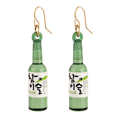 

Creative Fashion Beer Bottle Dangle Hook Earrings Lady Jewelry