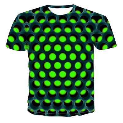 

Men 3D Geometric Printed T-Shirt Casual Short Sleeve Round Neck Casual Tee Tops
