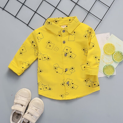 

Autumn Baby Boys Long Sleeve T-Shirts For Kids Geometric Pattern Tops Tees Shirts Casual Blouse