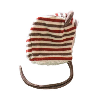 

Winter Baby Caps Toddler Girls Boys Striped Print Hats With Ears Casual Caps Headwear 3-12M