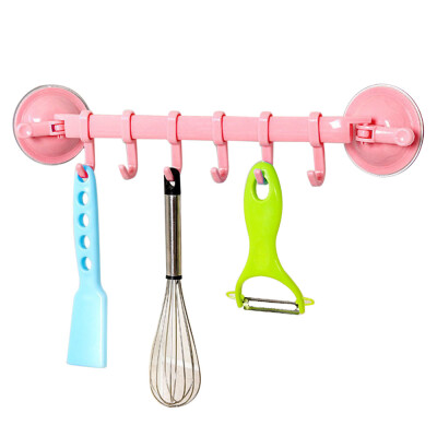 

Gobestart Top Quality Supper Power Vaccum Sucker Stand Hook Kitchen Bathroom Hanger Pink