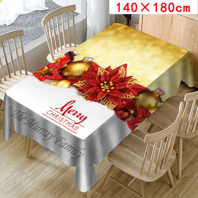 

Tailored Christmas Tablecloth Print Rectangle Table Cover Holiday Party Home Decor