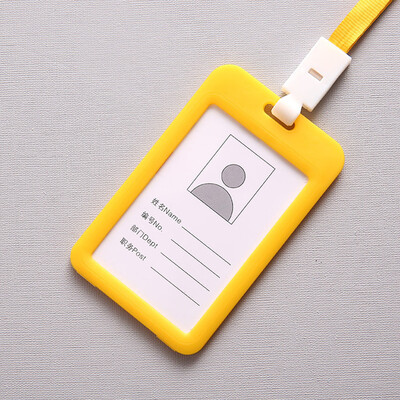 

Toponeto Portable Colorful Employee Plastic ID Card Holder Name Tag Lanyard Neck Strap