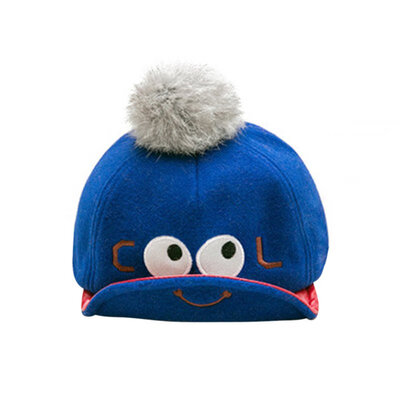 

Baby Infant Boy Girl Cap Snapback Casquette Peaked Hat Cute Eye Printed Fur Ball Baseball Cap 6-24M