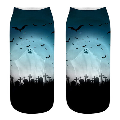 

19 Style New Fashion Halloween Socks 3D Print Unisex Halloween Pattern Print Socks Breathable Stretchy Boat Socks