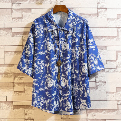 

Tailored Mens Summer Casual Hawaiian Style Printing Loose Short Sleeve Shirt Tops Blouse