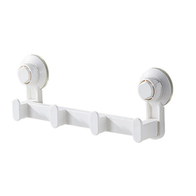 

〖Follure〗Powerful Suction Cup Four Rows Of Hooks Bathroom Toilet No Trace Punching Hook