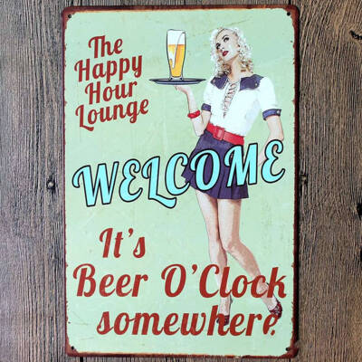 

1Pcs Retro Bar Metal Beer Cocktail Poster Decoration Wall Art Hanging Decoration For Beer Festival